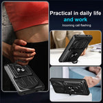 For Xiaomi Redmi Note 14 Pro 4G Case PC + TPU Kickstand Phone Back Cover with Camera Slider