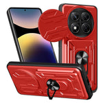For Xiaomi Redmi Note 14 Pro 4G Case PC + TPU Kickstand Phone Back Cover with Camera Slider
