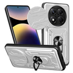 For Xiaomi Redmi Note 14 Pro 4G Case PC + TPU Kickstand Phone Back Cover with Camera Slider