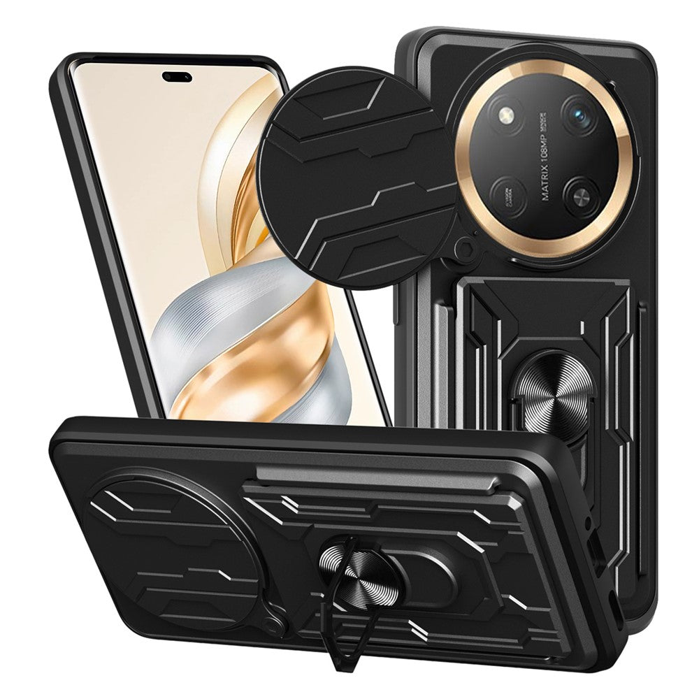 For Honor Magic7 Lite 5G / X9c 5G / X60 Pro 5G Case PC + TPU Kickstand Phone Back Cover with Camera Slider