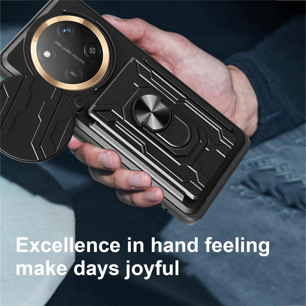 For Honor Magic7 Lite 5G / X9c 5G / X60 Pro 5G Case PC + TPU Kickstand Phone Back Cover with Camera Slider