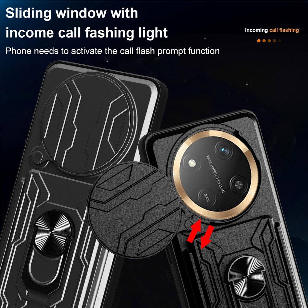 For Honor Magic7 Lite 5G / X9c 5G / X60 Pro 5G Case PC + TPU Kickstand Phone Back Cover with Camera Slider