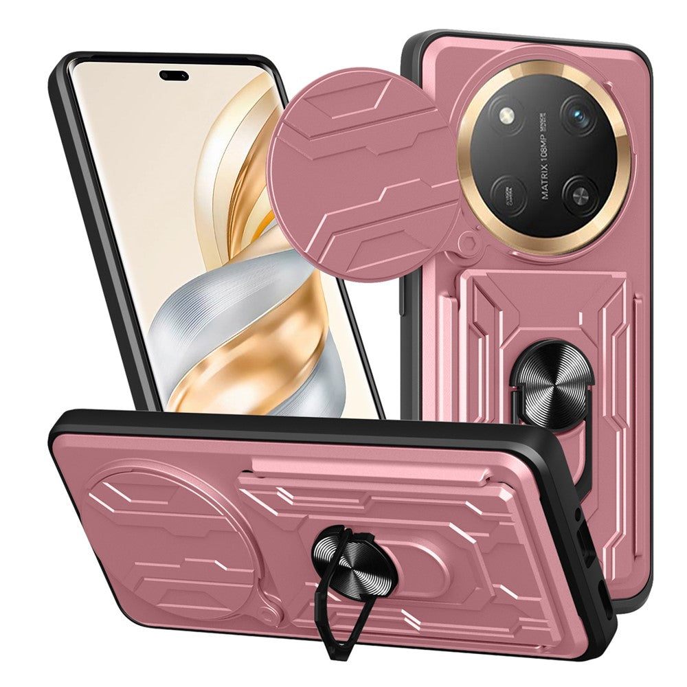 For Honor Magic7 Lite 5G / X9c 5G / X60 Pro 5G Case PC + TPU Kickstand Phone Back Cover with Camera Slider