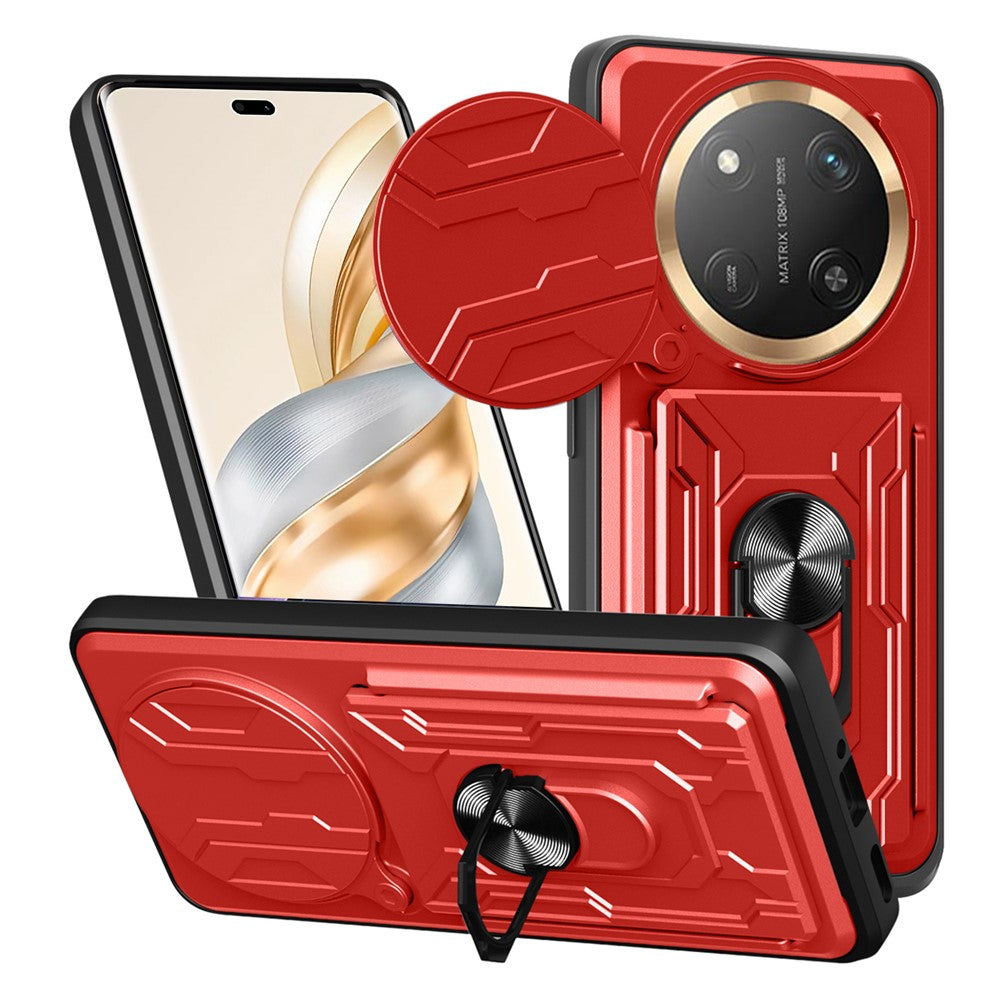 For Honor Magic7 Lite 5G / X9c 5G / X60 Pro 5G Case PC + TPU Kickstand Phone Back Cover with Camera Slider