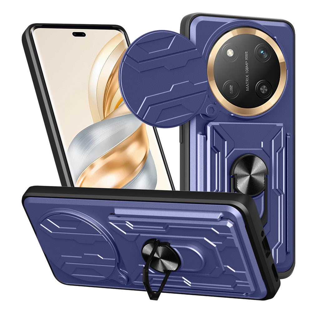 For Honor Magic7 Lite 5G / X9c 5G / X60 Pro 5G Case PC + TPU Kickstand Phone Back Cover with Camera Slider