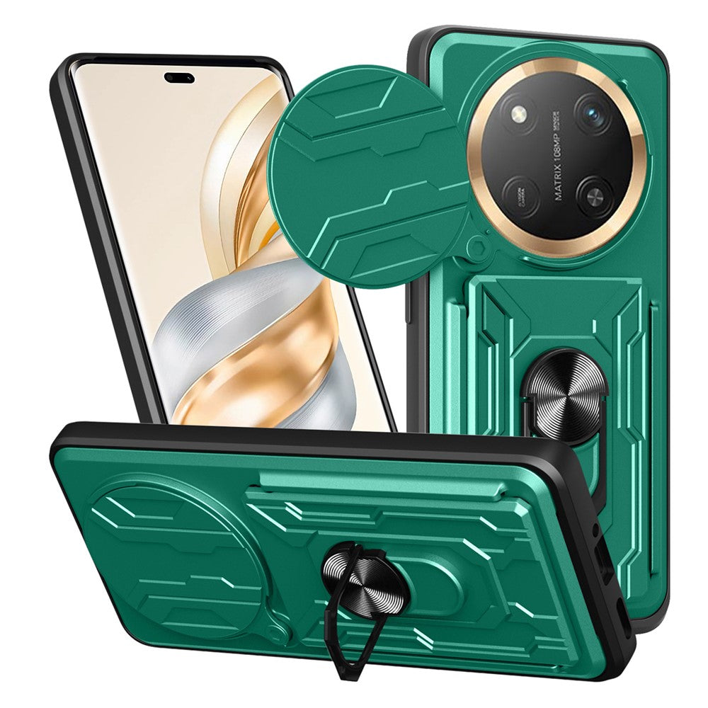 For Honor Magic7 Lite 5G / X9c 5G / X60 Pro 5G Case PC + TPU Kickstand Phone Back Cover with Camera Slider