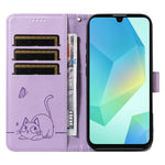 Samsung Galaxy A18 5G / A18 4G A17 5G / A17 4G / A26 5G / A16 5G / A16 4G Plånboksfodral Läderfodral med Kattmönster och Handledsrem