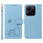 Xiaomi Redmi Note 14 4G (164.84mm) Plånboksfodral med handledsrem Läderfodral med kattmönster