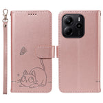 Xiaomi Redmi Note 14 4G (164.84mm) Plånboksfodral med handledsrem Läderfodral med kattmönster