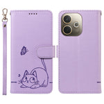 For Oppo A5 4G (Global)  / 5G (Global) / A5 4G / 5G / A3 Pro (Global) 5G Wallet Case with Strap Cat Pattern Imprint Leather Phone Cover