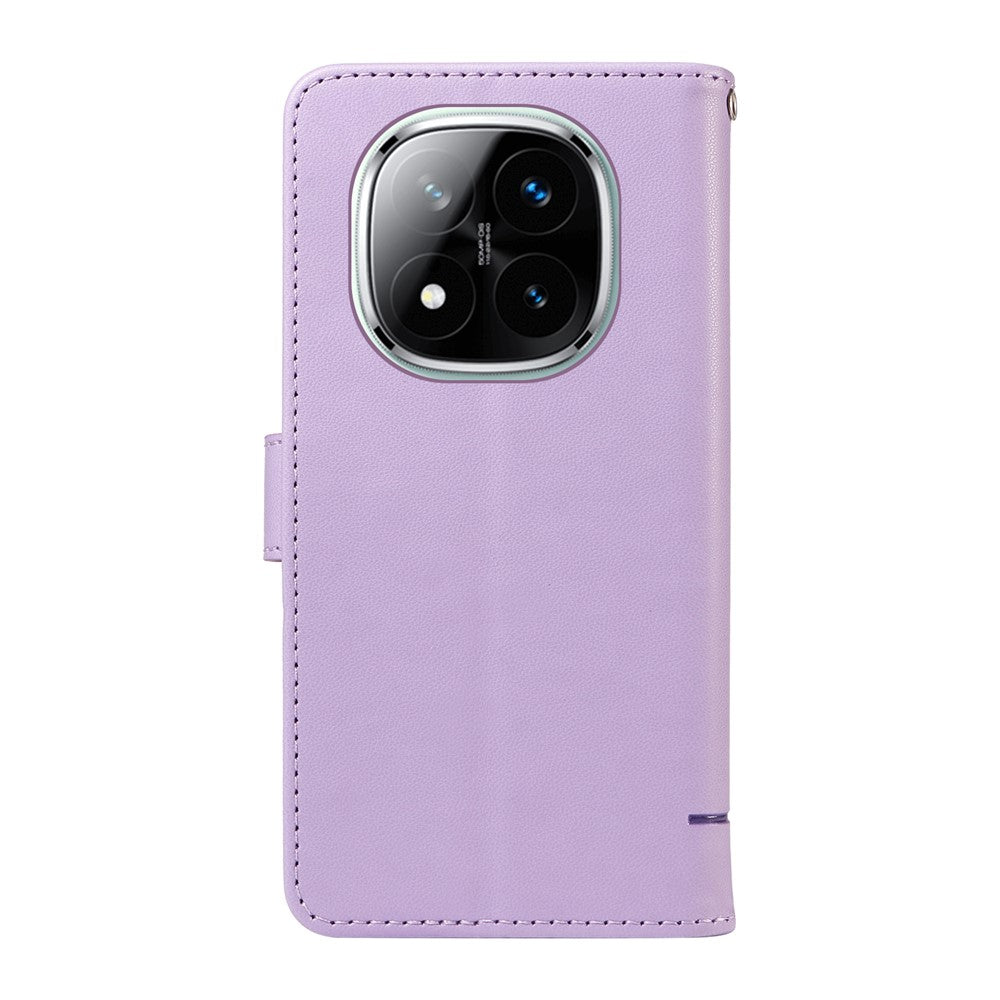 Wallet Case for Xiaomi Redmi Note 14 Pro 5G / 14 Pro+ 5G / Poco X7 5G Cat Pattern Imprint Leather Phone Cover with Wrist Strap