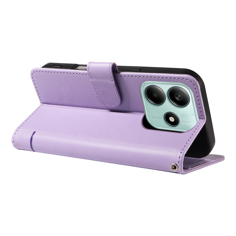 Wallet Case for Xiaomi Redmi Note 14 5G / Poco M7 Pro 5G Cat Pattern Imprint Leather Phone Cover with Wrist Strap