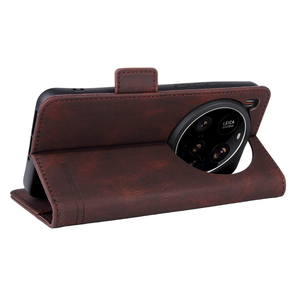 For Xiaomi 15 Ultra Case Leather Wallet Flip Phone Cover with Hardware Decor