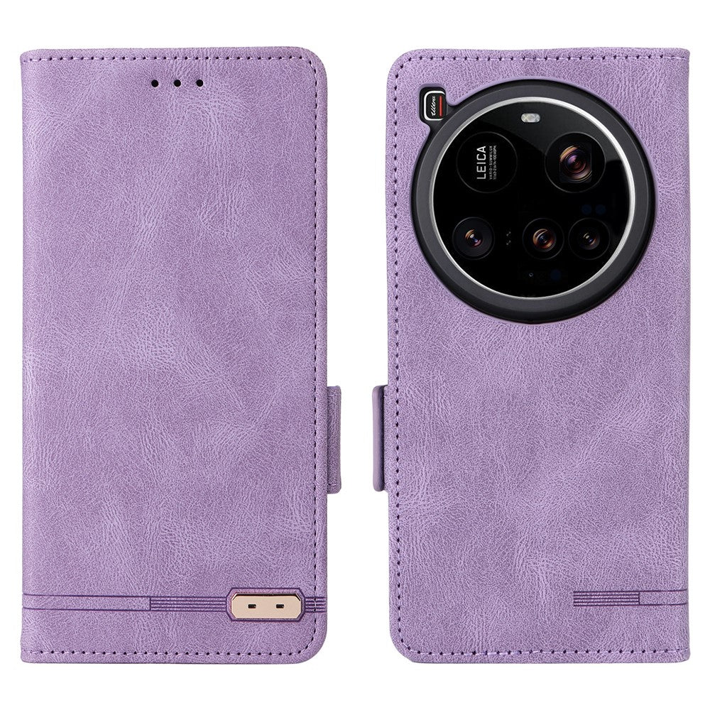 For Xiaomi 15 Ultra Case Leather Wallet Flip Phone Cover with Hardware Decor