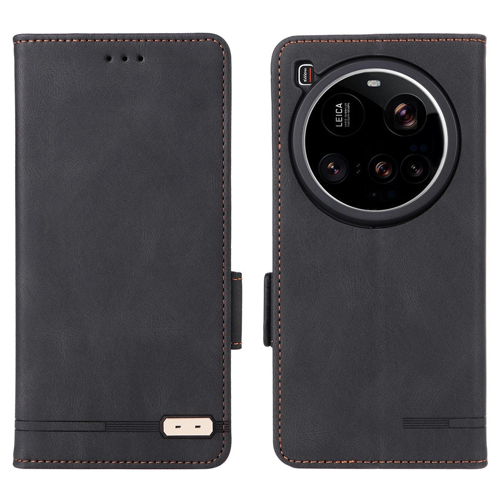 For Xiaomi 15 Ultra Case Leather Wallet Flip Phone Cover with Hardware Decor