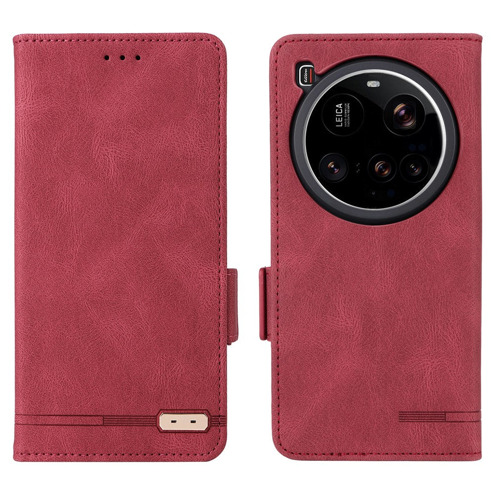 For Xiaomi 15 Ultra Case Leather Wallet Flip Phone Cover with Hardware Decor