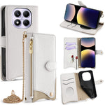 For Xiaomi Redmi Note 14 Pro 4G Wallet Case Fishtail Design Leather Phone Cover with Mirror / Stand / Strap