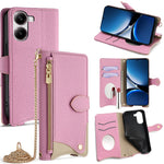 Wallet Case for Xiaomi Redmi Turbo 4 5G / Poco X7 Pro 5G Fishtail Design Leather Phone Cover with Mirror / Stand / Strap