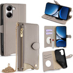 Wallet Case for Xiaomi Redmi Turbo 4 5G / Poco X7 Pro 5G Fishtail Design Leather Phone Cover with Mirror / Stand / Strap