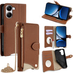 Wallet Case for Xiaomi Redmi Turbo 4 5G / Poco X7 Pro 5G Fishtail Design Leather Phone Cover with Mirror / Stand / Strap