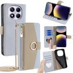 For Xiaomi Redmi Note 14 Pro 4G Case Mirror Wallet Leather Phone Cover with Chain Shoulder Strap
