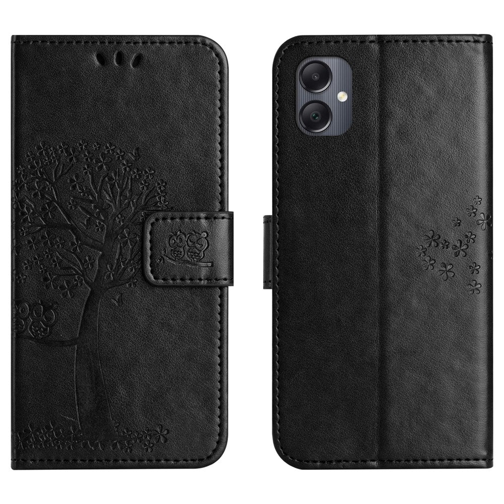 For Samsung Galaxy A07 4G / A06 5G / A06 4G Case PU Leather Owl Tree Imprinted Wallet Phone Cover