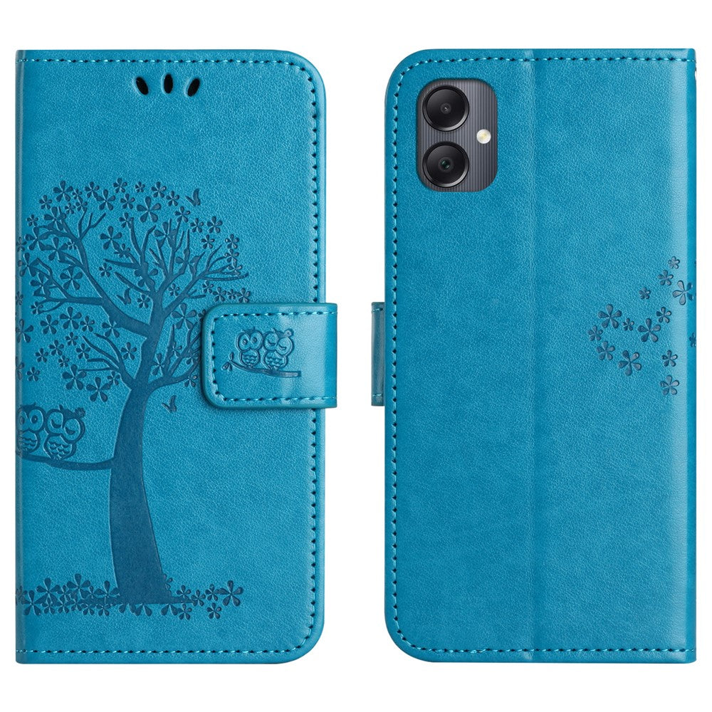 For Samsung Galaxy A07 4G / A06 5G / A06 4G Case PU Leather Owl Tree Imprinted Wallet Phone Cover