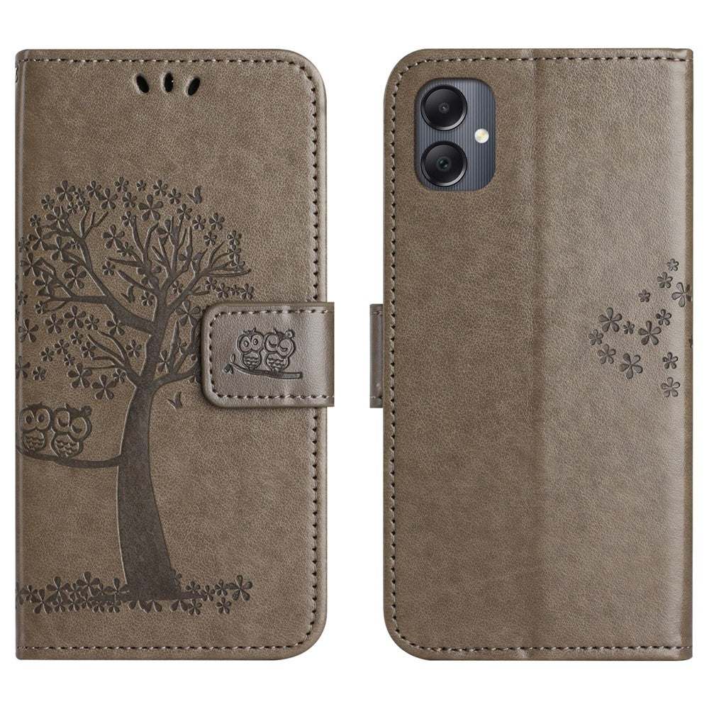 For Samsung Galaxy A07 4G / A06 5G / A06 4G Case PU Leather Owl Tree Imprinted Wallet Phone Cover