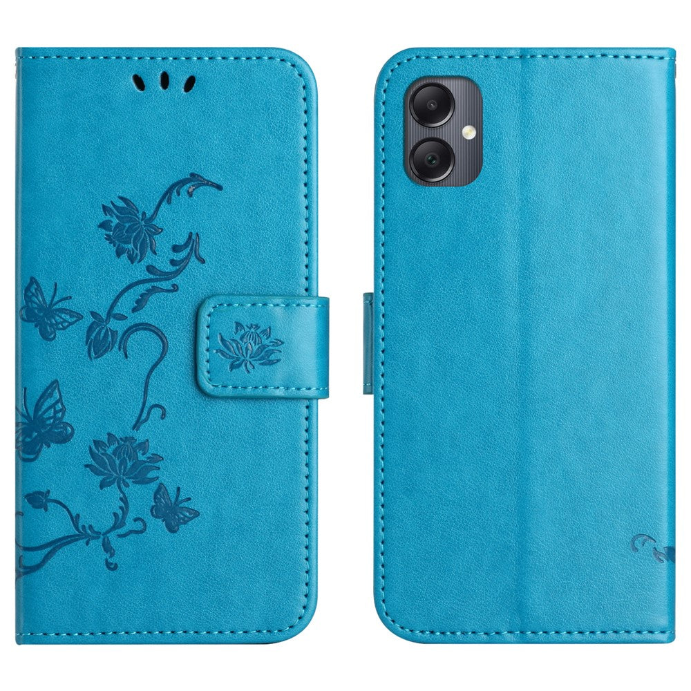For Samsung Galaxy A07 4G / A06 5G / A06 4G Case Wallet Stand Imprinted Butterfly Flower PU Leather Phone Cover