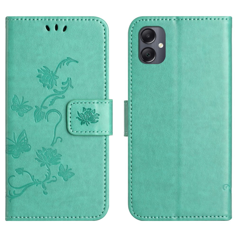 For Samsung Galaxy A07 4G / A06 5G / A06 4G Case Wallet Stand Imprinted Butterfly Flower PU Leather Phone Cover