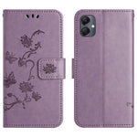 For Samsung Galaxy A07 4G / A06 5G / A06 4G Case Wallet Stand Imprinted Butterfly Flower PU Leather Phone Cover