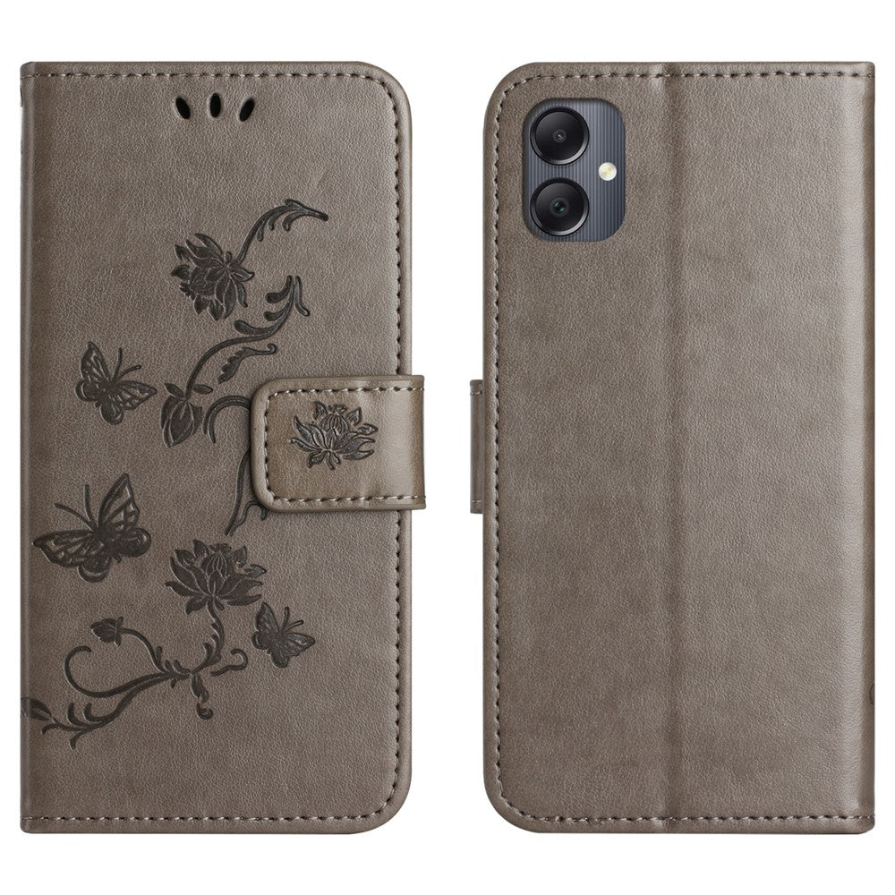 For Samsung Galaxy A07 4G / A06 5G / A06 4G Case Wallet Stand Imprinted Butterfly Flower PU Leather Phone Cover