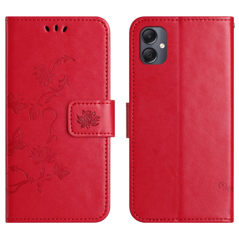 For Samsung Galaxy A07 4G / A06 5G / A06 4G Case Wallet Stand Imprinted Butterfly Flower PU Leather Phone Cover