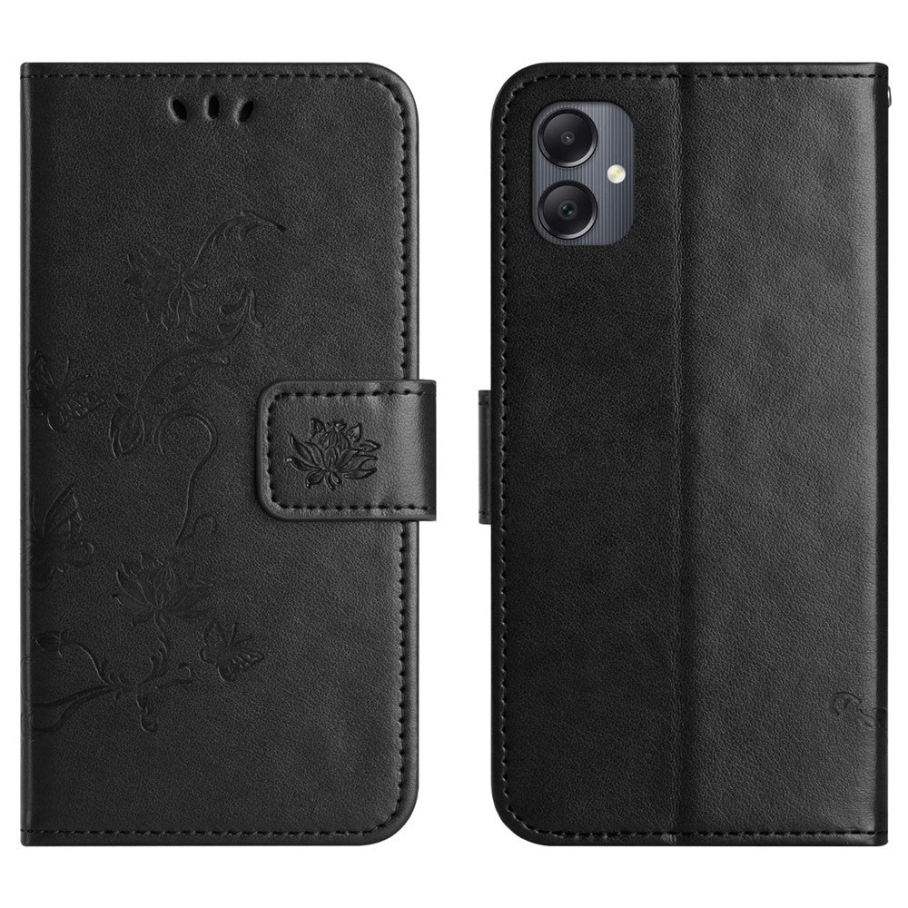 For Samsung Galaxy A07 4G / A06 5G / A06 4G Case Wallet Stand Imprinted Butterfly Flower PU Leather Phone Cover