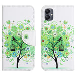 Til Samsung Galaxy A07 4G / A06 5G / A06 4G cover med mønstertryk og krydstekstur i læder