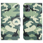 Til Samsung Galaxy A07 4G / A06 5G / A06 4G cover med mønstertryk og krydstekstur i læder