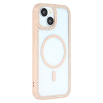 For iPhone 15 Case Compatible with MagSafe Sparkling Rhinestone Decor TPU + PC Clear Phone Back Cover