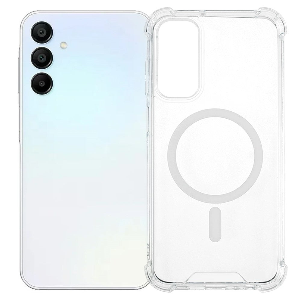 For Samsung Galaxy A15 4G / 5G Clear Phone Magnetic Case 1.5mm Shockproof Back Cover