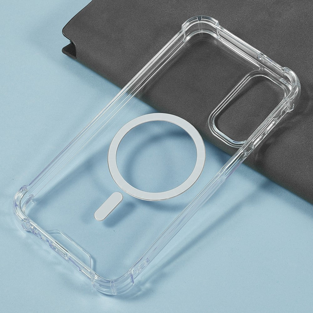 For Samsung Galaxy A15 4G / 5G Clear Phone Magnetic Case 1.5mm Shockproof Back Cover