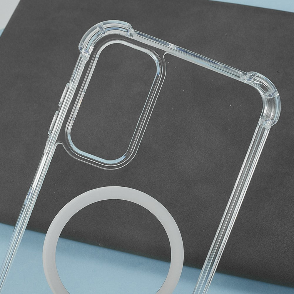 For Samsung Galaxy A15 4G / 5G Clear Phone Magnetic Case 1.5mm Shockproof Back Cover