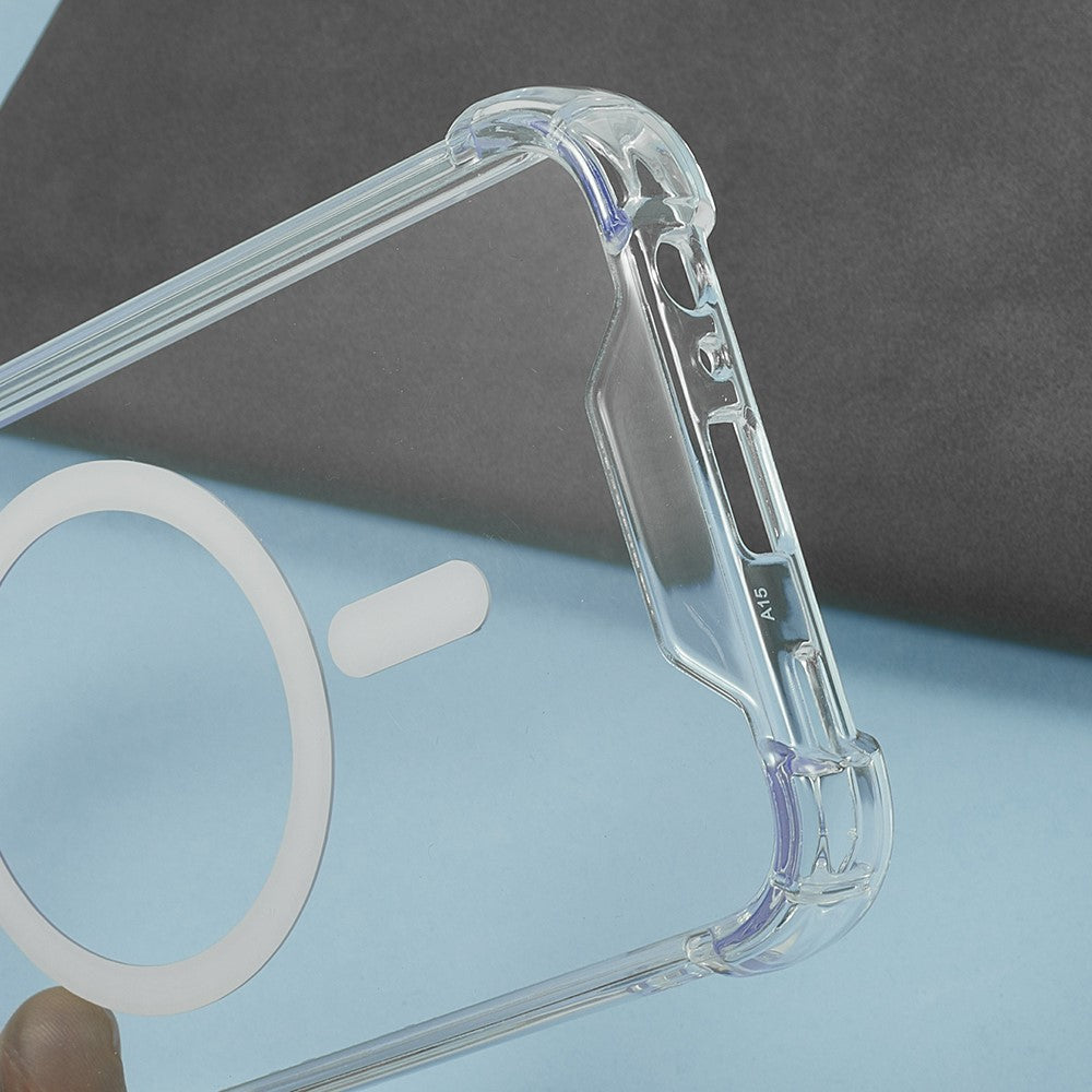 For Samsung Galaxy A15 4G / 5G Clear Phone Magnetic Case 1.5mm Shockproof Back Cover