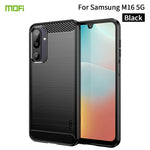 MOFI For Samsung Galaxy M16 5G / F16 5G Back Cover  Brushed Texture Carbon Fiber Soft TPU Case