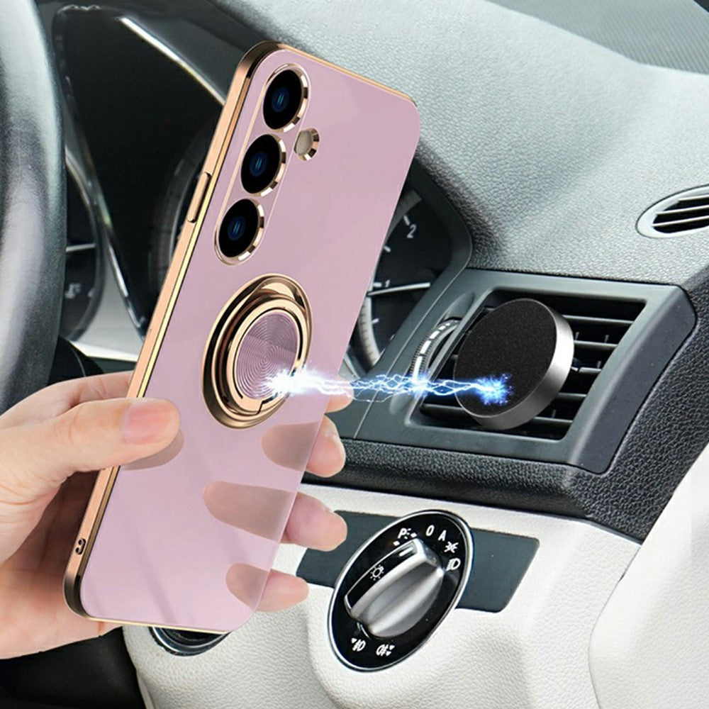 Samsung Galaxy A15 4G / 5G-cover med præcise udskæringer, galvaniseret 6D-TPU-mobilcover med ringholder