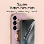Samsung Galaxy A15 4G / 5G-cover med præcise udskæringer, galvaniseret 6D-TPU-mobilcover med ringholder