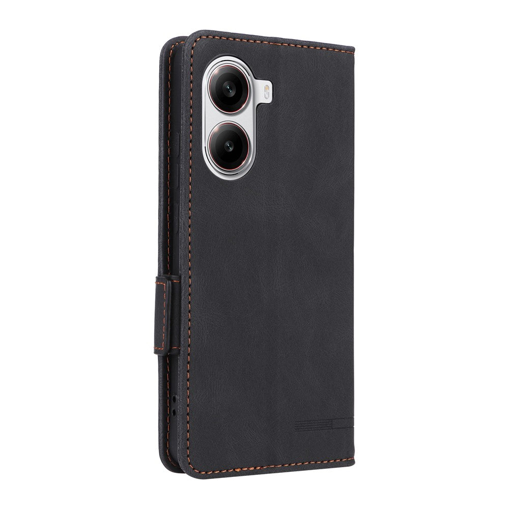 For Xiaomi Poco X7 Pro 5G  /  Redmi Turbo 4 5G Case Leather Wallet Flip Phone Cover with Hardware Decor