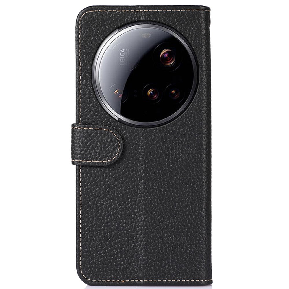 KHAZNEH For Xiaomi 15 Ultra Case Genuine Cow Leather Flip Phone Cover