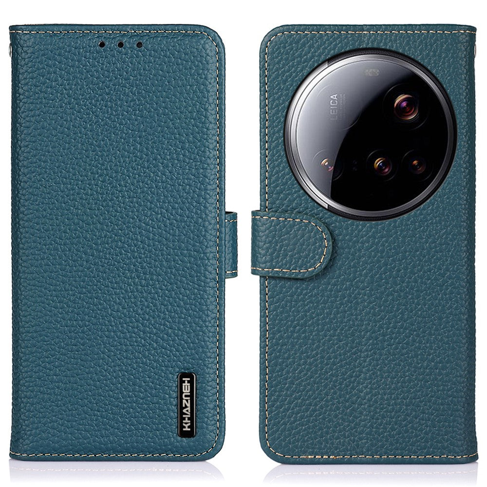 KHAZNEH For Xiaomi 15 Ultra Case Genuine Cow Leather Flip Phone Cover