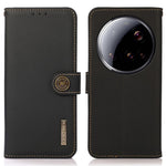 KHAZNEH for Xiaomi 15 Ultra Case Genuine Cow Leather RFID Blocking Wallet Phone Cover