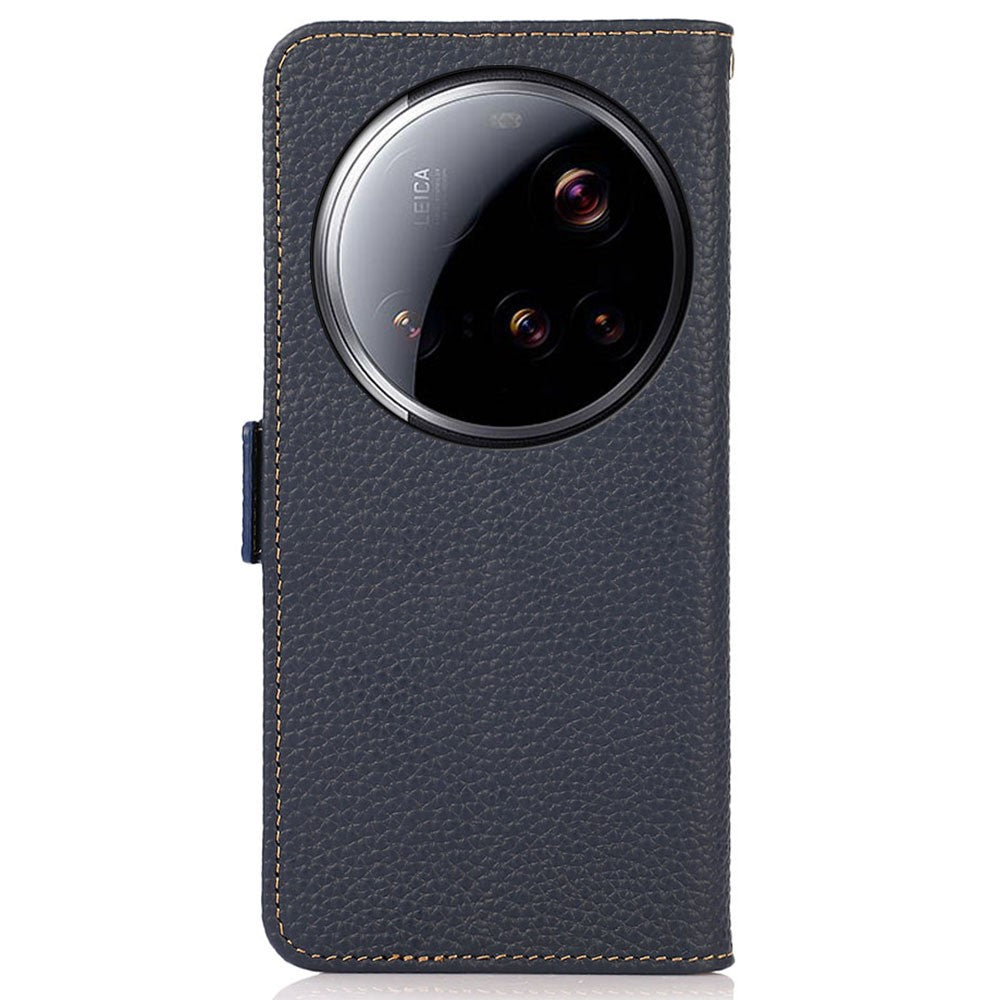 KHAZNEH for Xiaomi 15 Ultra Phone Case Genuine Cow Leather Cover RFID Blocking