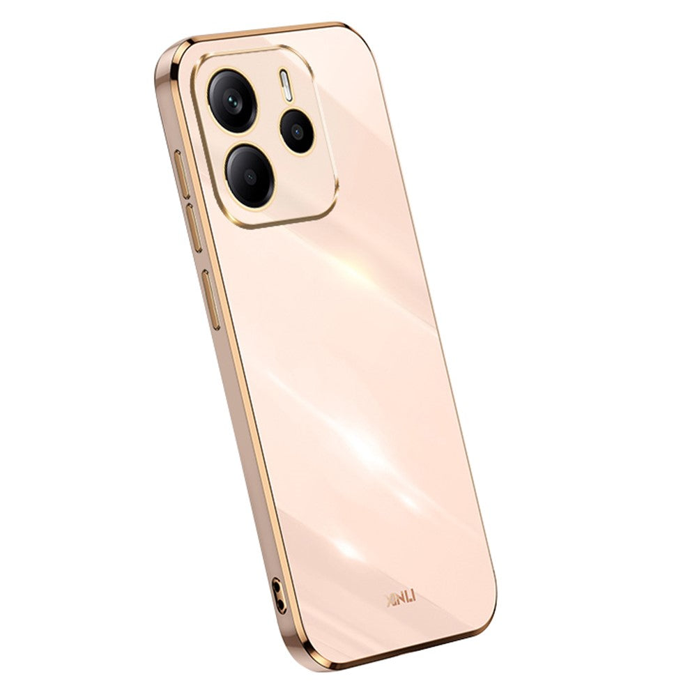 XINLI For Xiaomi Redmi Note 14 4G (163.25mm) Case TPU Phone Cover with Electroplating Frame
